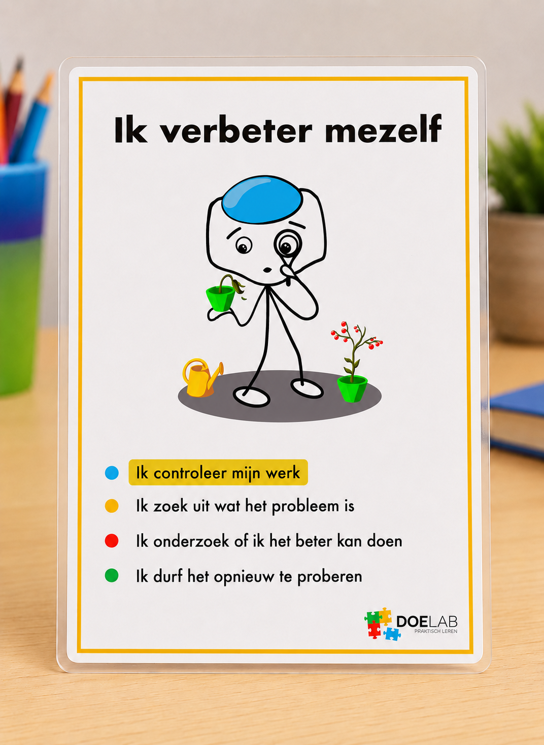 Voorbeeldkaartje bij het Persoonlijk Ontwikkelplan-gesprek: Ik verbeter mezelf